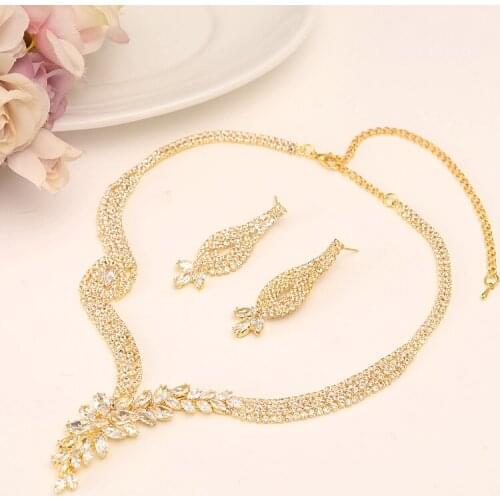 Bangrui Fashion Bridal Jewelry Sets Wedding Necklace Earring for Bride Party Costume Accessories Indian Jewelry Set Decoratio