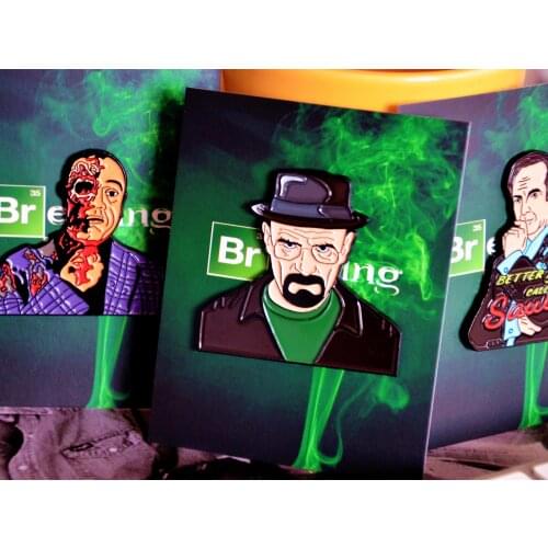 Breaking bad Heisenberg Gus fring Saul godman pin brooch gift better call saul