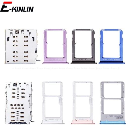 Sim Micro SD Card Socket Holder Slot Tray Reader For XiaoMi Mi 9T 9 Lite SE Adapter Container Connector Replacement Parts