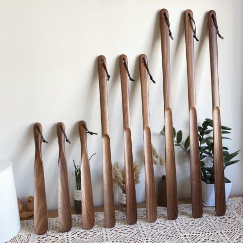 North American black walnut solid wood shoe extractor 60cm lengthened 75cm shoe lifter shoe wearer shoe lifter