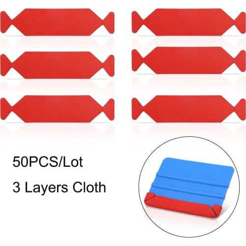 FOSHIO Spare Suede Fabric Cloth for Carbon Fiber Vinyl Squeegee Window Tint Film Scraper No Scratch Protector Auto Accessories