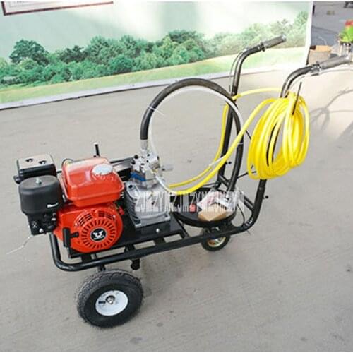 HQ-65 Hand-push Cold Paint Spraying Machine Single-gun Road Marking Machine Latex Paint Spraying Machine 5.5HP 8-25cm 50m/min
