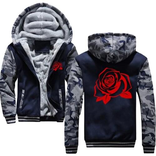 Delicate Cute Bright Red Rose Intricate Sweatshirt mens sportswear plus hair cardigan winter thick hoodie