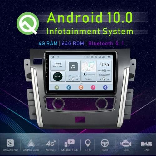 JSTMAX 10.2" Android 10.0 Car GPS Player For Nissan Patro 2018 Multimedia Radio Player