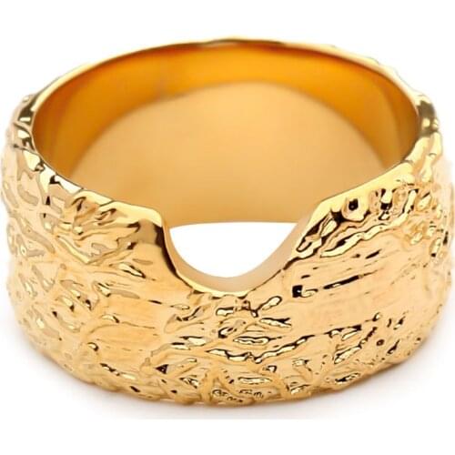 VAROLE Basic Ring with Texture Gold Color Rings For Women Fashion Jewelry Accessories Anillos Mujer