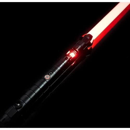 DamienSaber Black Crystal Lightsaber Sensitive Smooth Swing Metal Hilt Heavy Dueling Color RGB LED Change Volume Adjustment