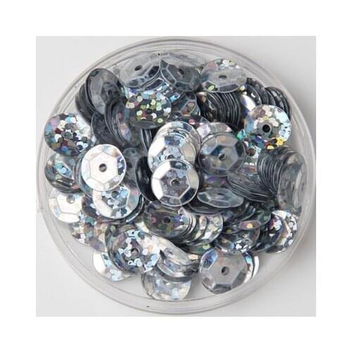 750pcs/lot 10mm Cup Sequin PVC Round Paillettes Garment Sewing Craft Kids DIY Accessory Laser Silver