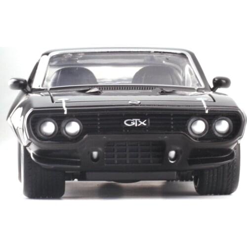 1:24 Scale Metal Alloy 1972 DOMS PLYMOUTH GTX Fast Racing Car Model Diecast Vehicles Toy F Children Boys Kid Collection Display