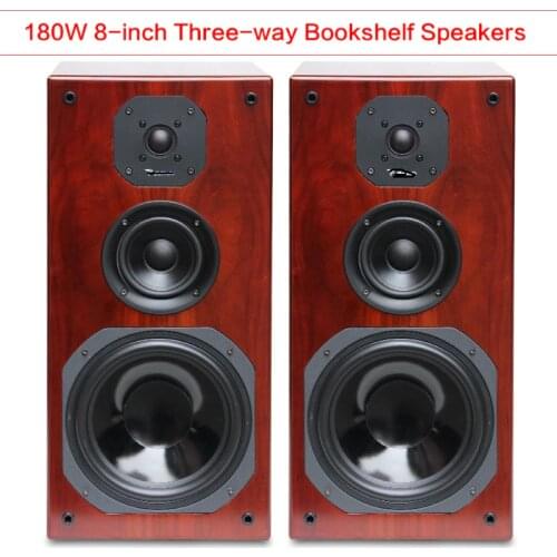 180W High-power 8-inch Three-way Bookshelf Speakers Home Theater HiFi Fever Passive Floor-to-ceiling Speakers Front Speakers