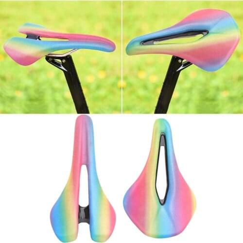Mtb Mountain Road Bike Seat Rainbow Bike Saddle Soft and Comfortable Fit for Competition/Sports Activities
