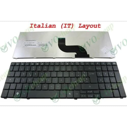 New Notebook Laptop keyboard for Gateway NV53 NV53A NV55C NV59 NV59C Series Black Italian IT keyboard - MP-09B26I0-6981