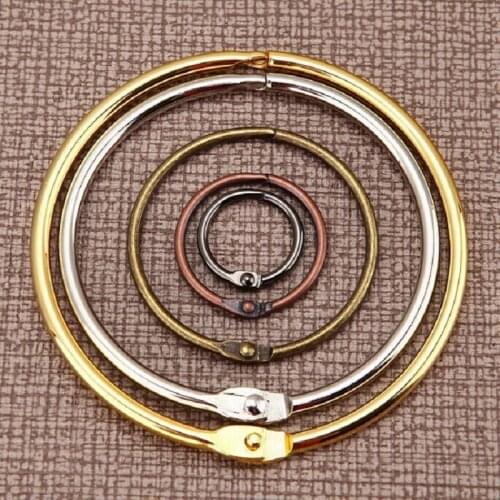 15-20mm Golden Album Open Rings Binder Hoops Binding Ring Binding Clips Keychain Scrapbook Loose-leaf Binding Buckle Book Circle