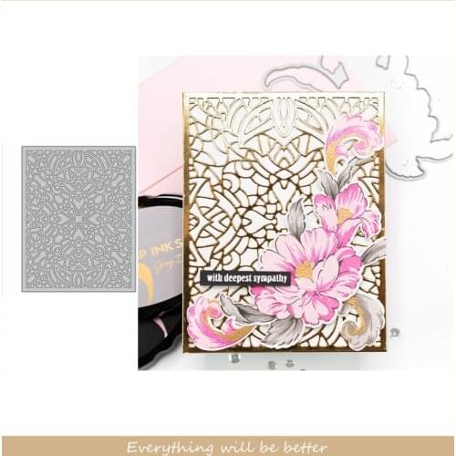 Lace Flower Pattern Square Rectangle Frame Metal Cutting Dies Hot Stencils Make Cards Photos New Frame Die Cut Scrapbook Crafts