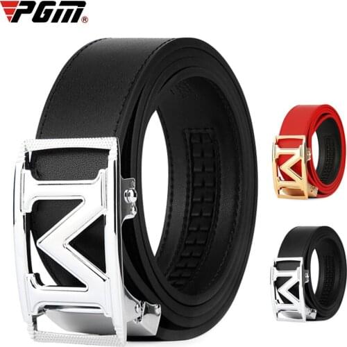PGM Brand New golf belt mens sports pants waist band cow leather Gentlemans Dads gift Alloy belt head length can be adjusted