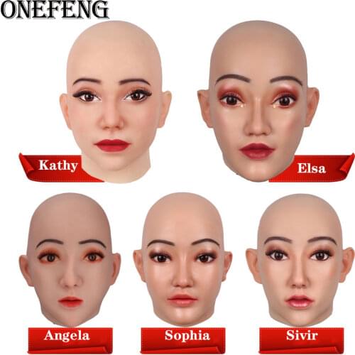 Rubber Full Head Cover Beauty Realistic Silicone Masks Crossdresser Cosplay Shemale Masquerade Male To Female Spoof Tricky Props