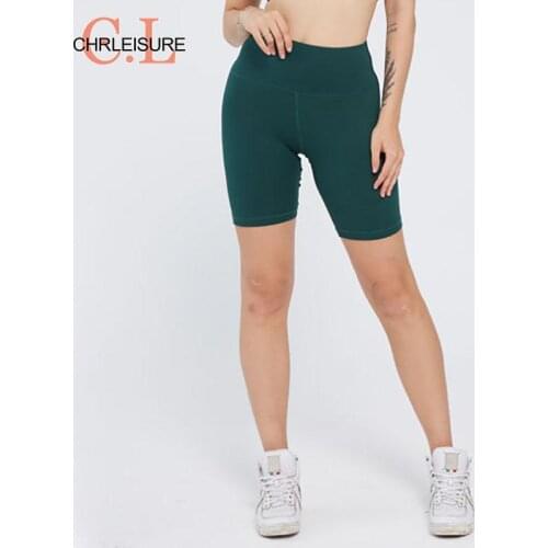 CHRLEISURE Woman Sexy Biker Shorts Women Solid Push Up Fitness Shorts High Waist Workout Short Comfortable Female