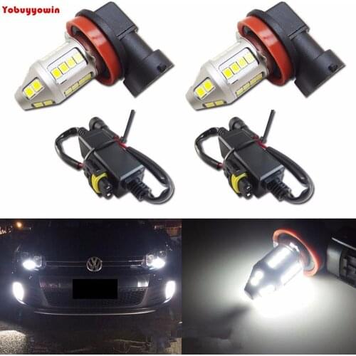 Bullet Type! White H11 H8 LED LG 3030 Chips Multi-angle Illumination Bulbs Car Fog Daytime Running Light Bulbs+Canbus Decoders