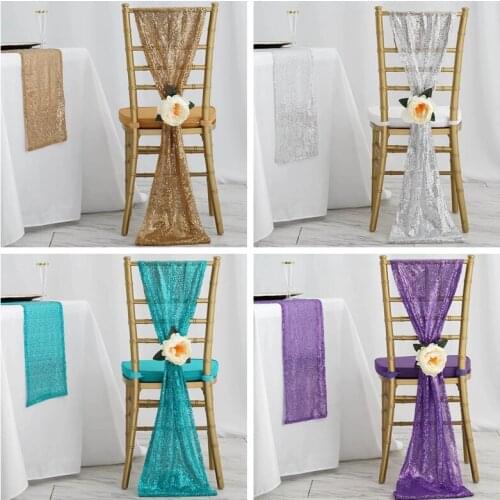 High Thick Sequin Chair Cap Hood Chiavari Chair Cover For Banquet Our Door Wedding Event Decoration