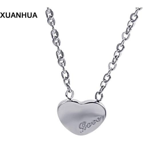 XUANHUA necklaces & pendants choker jewellery chocker heart pendant stainless steel chain bijoux womens clothing & accessories