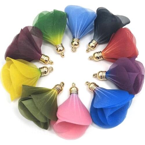 YIQIFLY Free Shipping 50pcs About 4cm Length Tassels Handmade Silk Tassel Pendants for Tassel Jewelry Supplies Making Materials