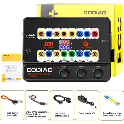 GODIAG GT100+ OBD II Break Out Box ECU Bench Connector GT100 Pro with Electronic Current Display