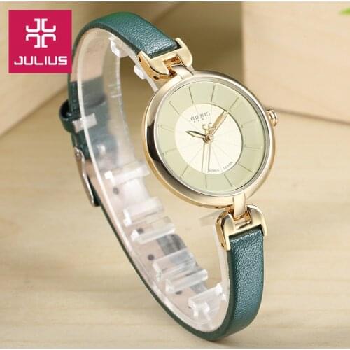 Lady Womens Watch Japan Quartz Hours Top Fashion Dress Simple Leather Bracelet Girl Christmas Birthday Gift Julius