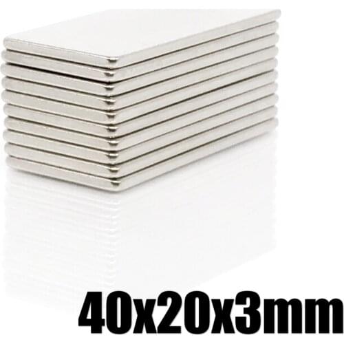 1/2/5/10/20Pcs 40x20x3 Neodymium Magnet 40mm x 20mm x 3mm N35 NdFeB Block Super Powerful Strong Permanent Magnetic imanes