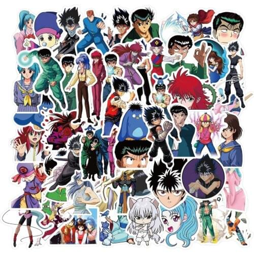 10/50PCS Cartoon Anime YuYu Hakusho Stickers Pack for DIY Laptop Phone Guitar Bycicle Suitcase Skateboard Toy Boy Comics Sticker