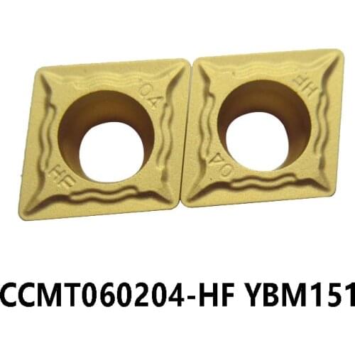100% Original CNC Carbide Inserts Lathe Cutter CCMT060204-HF YBM151 Turning Tools CNC CCMT 060204 10pcs/box