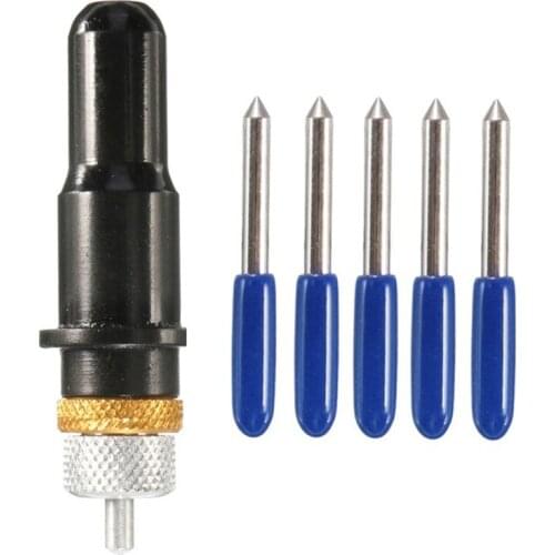 12mm Black Cutting Plotter With 5pcs Blades 30/45/60 Degree for Roland Vinyl Cutter Blade Holder Milling Cutter