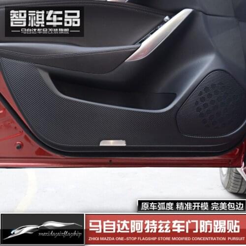 4pcs Car door anti-kick pad carbon fiber stickers children anti-kick pad car accessoriesFor Mazda atenza 2017 2018
