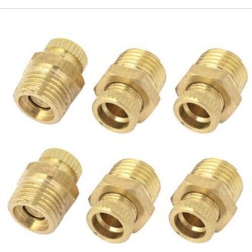 6 Pcs Air Compressor 1/4PT Male Thread Water Drain Valve Gold Tone