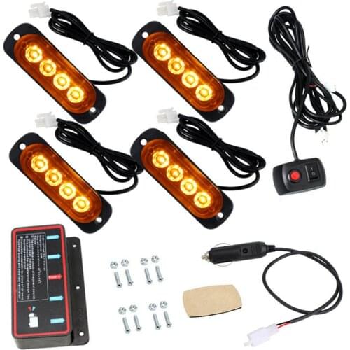 Car Emergency Beacon 16 LED Lights 12 v Warning Light Strobe Lights Emergency Lights Flash Light Auto Stroboscopes For Auto 12v