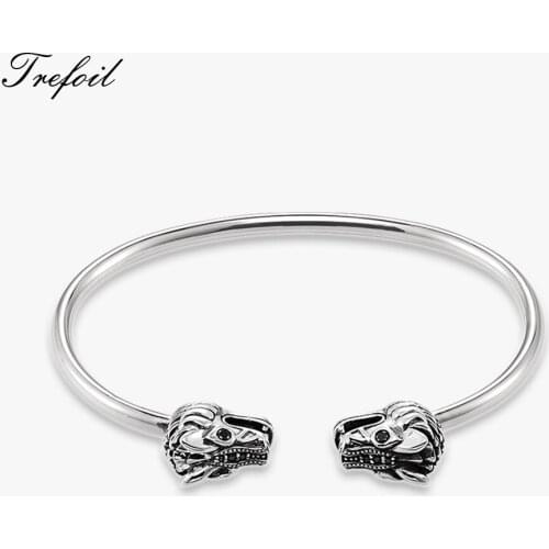 Bracelets Cuff Bangles Dragon Black CZ Pave,Fashion Jewelry Trendy Punk Wrap Geometric Bracelet Gift For Women and Men 2018 New