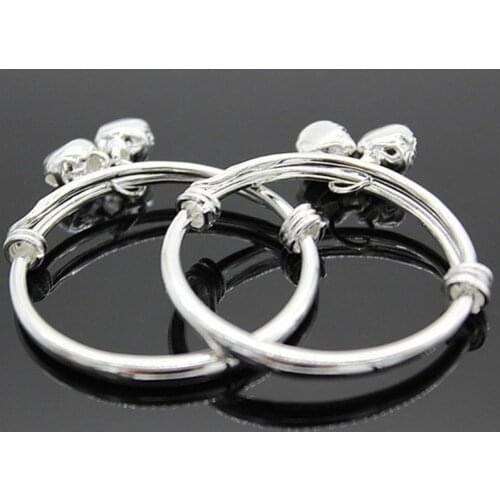 Unisex Bracelet Embossing Design Durable Adjustable Good Luster Jewelry Bell Charm Unisex Bangle Fashion Jewelry Accessories