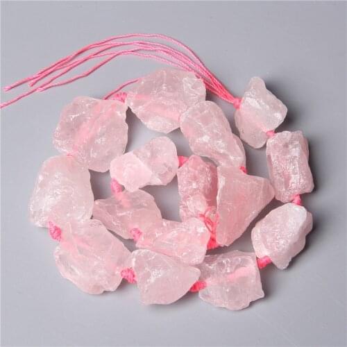 2-3cm Natural Rose Pink Quartz Beads Loose Freeform Minerals Nugget Crystal Beads 7-8Pcs Gravel Accessories For Handmade Diy