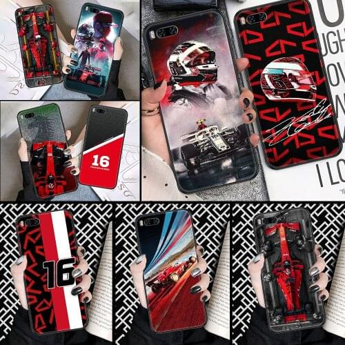 Charles Leclerc 16 F1 Phone case For Xiaomi Mi Max Note 3 A2 A3 8 9 9T 10 Lite Pro Ultra black pretty cover fashion bumper trend
