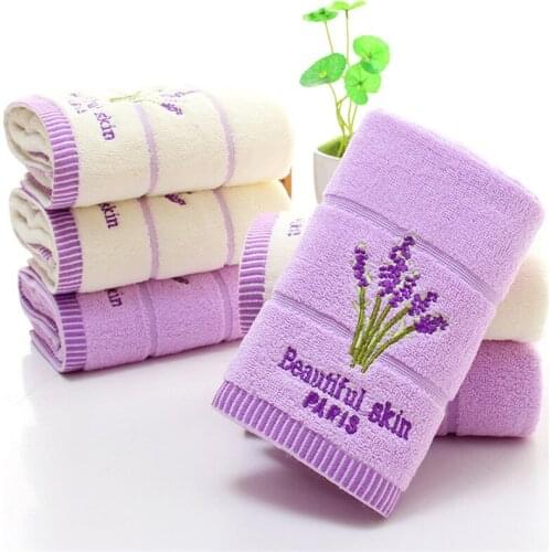 1/2 pcs Romantic Quality Cotton Lavender Towel for Women Girl Soft Absorbent Bath Towel Face Hair Shower Towels 33*70CM