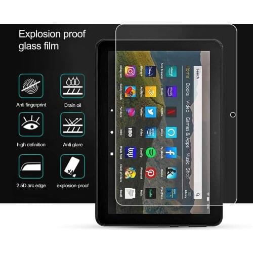 For Amazon fire HD 8 /HD 8 Plus 10th Gen 2020 -9H Premium Tablet Clear Tempered Glass Screen Protector Film Protector Cover