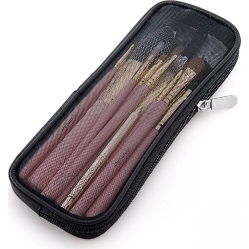 Makeup Brush Travel Case Cosmetic Toiletry Bag Organizer for Men Women Beauty Tools Mesh Dopp Kit Pouch Wash Storage Accessories