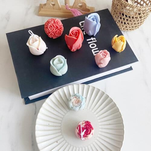 Scented candle Mold Food Grade Silicone Flower Mold 3d Tulip Rose Flower DIY Cake Decoration Accessories Soap Making Tools Kit