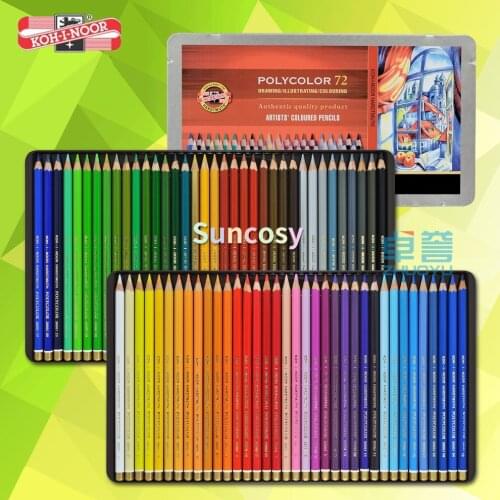 KOH-I-NOOR Polycolor Artists Coloured Pencils, 24 36 48 72 color, Oily Color Lead Coloring Colored Pencils Portaminas De Diente