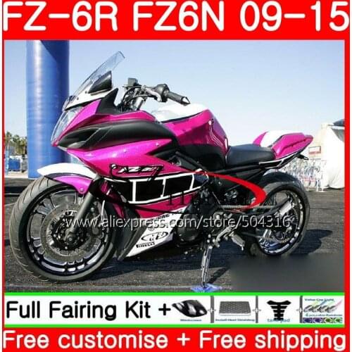 Body For YAMAHA FZ6N FZ6 FZ6R TOP Rose White 09 10 11 12 13 14 15 75SH18 FZ-6R FZ 6R 2009 2010 2011 2012 2013 2014 2015 Fairings