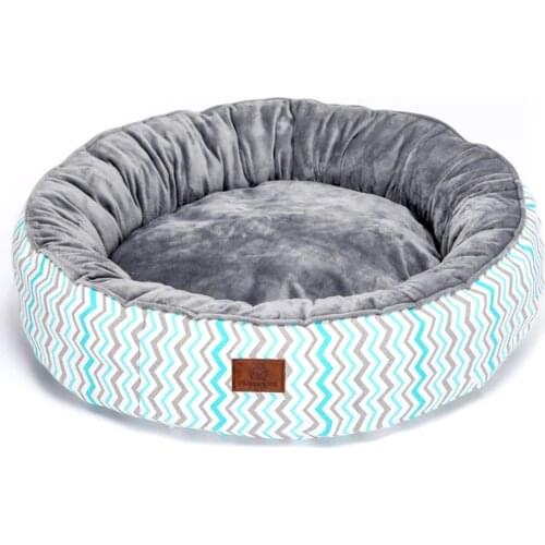 Crystal plush fleece round dog bed pet bed for cats and dogs breathable super comfy pet house