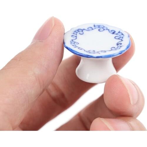 Hot sale 1:12 Dollhouse Miniature Porcelain Fruit Plate Dolls Kitchen Accessories For Dollhouse Decals Simulation Furniture Toys