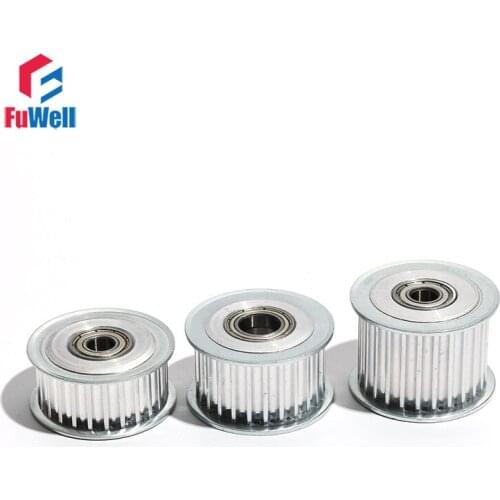 HTD5M Idler Pulley 32T Transmission Belt Pulley 16/21/27mm Belt Width With/Without Teeth 8/10/12/15mm Bore Gear Bearing Pulley