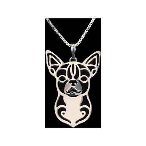 Gold & silver 1PCS wholesale cartoon Boho Chic Alloy Chihuahua necklace Chihuahua dog pendant jewelry Silver gold colors plated