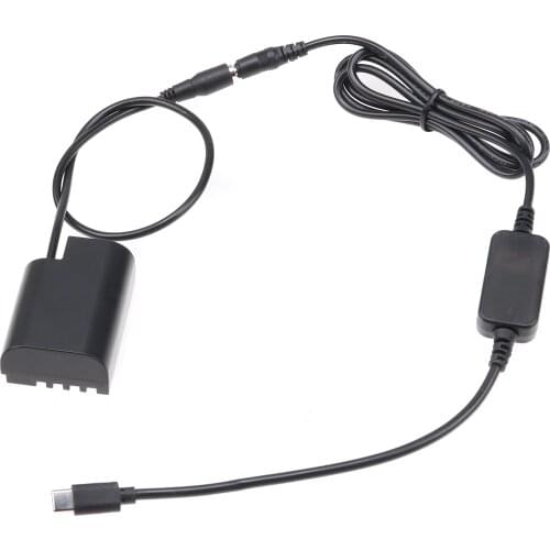 FOTGA DMW-BLF19 Dummy Battery Adapter +Type C Cable for Panasonic GH3 GH4 GH5 GH5S G9