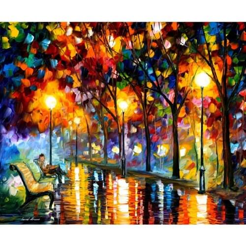 Hand painted Palette knife painting evening oil on canvas modern art Landscape for room decor