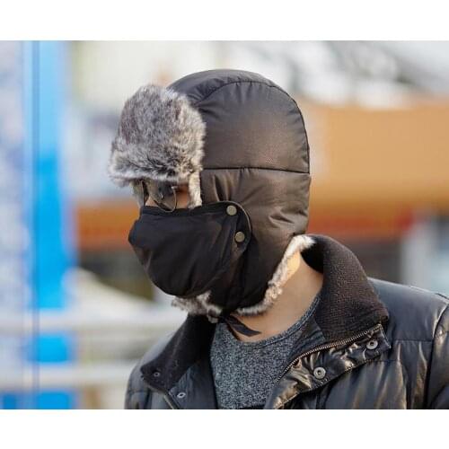 60pcs/lot Bomber Hats Ushanka Russian Hat Fur Winter Hats sports snow outdoor aviator ear flaps cap